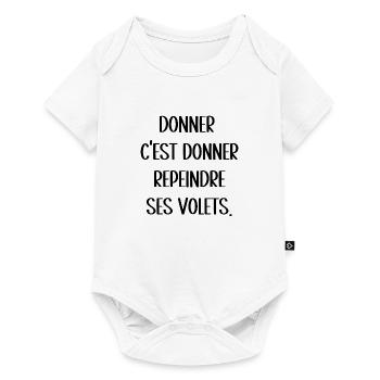 donner c'est donner - Body à manches courtes Premium Bébé - blanc - Devant