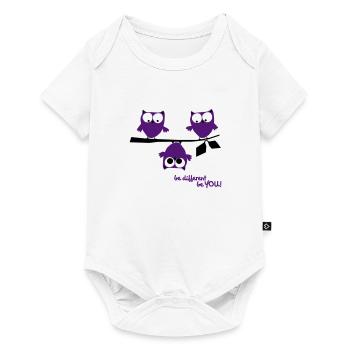 Eulen, lustig, be different, Vogel - Body à manches courtes Premium Bébé - blanc - Devant