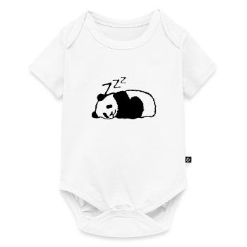 panda dort sieste dormir - Body à manches courtes Premium Bébé - blanc - Devant