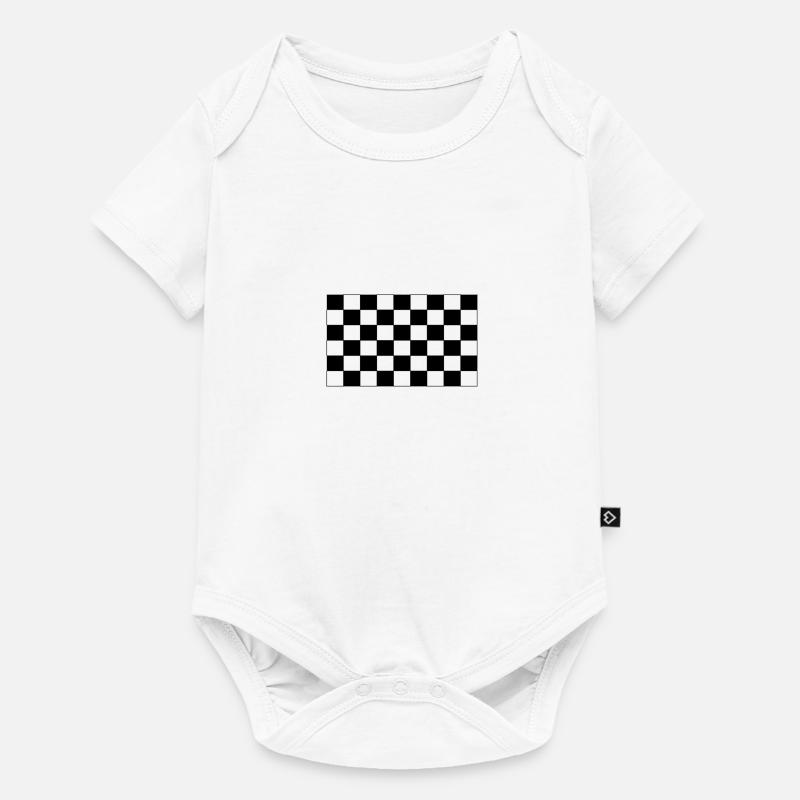 Checkered flag chess pattern black white gift - Baby Premium short-sleeve bodysuit - white