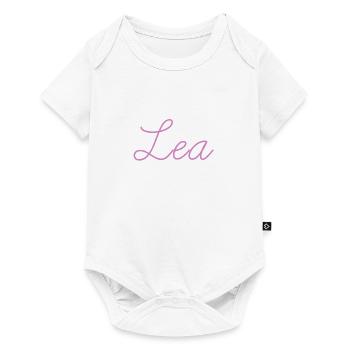 lea, name, script, pink, gift, baby - Baby Premium short-sleeve bodysuit - white - Front