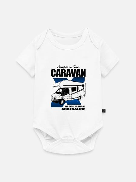 Wohnmobil - Caravan - Camping - Camper - Baby Premium Kurzarmbody - Weiß