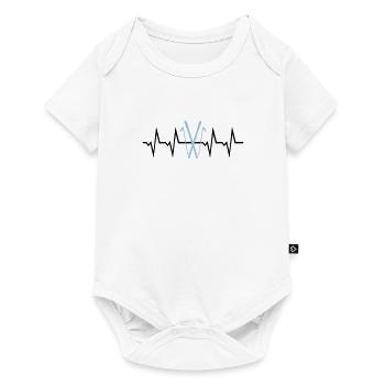 Skiing Heartbeat - Baby Premium short-sleeve bodysuit - white - Front