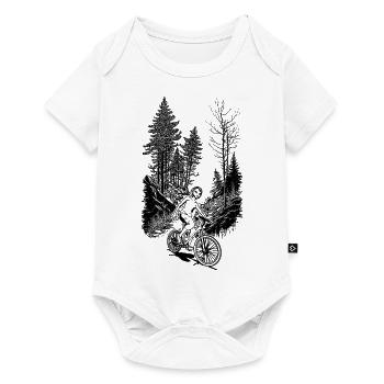 Design for unforgettable bike tours in nature - Baby Premium short-sleeve bodysuit - white - Front