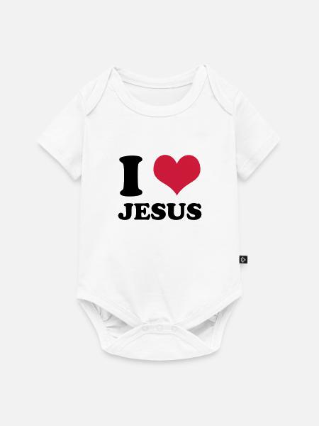 J'aime Jésus - Body à manches courtes Premium Bébé - blanc