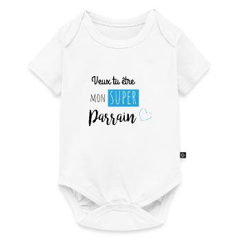 Veux-tu être mon super parrain ?! - Body à manches courtes Premium Bébé - blanc - Devant