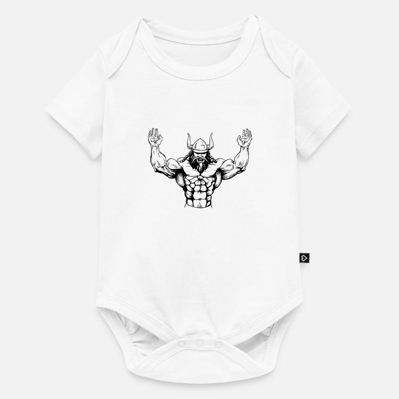 Vikings Viking Bodybuilder Training Gym - Baby Premium short-sleeve bodysuit - white