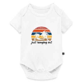 Sunshine vintage avec hamac, plage et mer - Body à manches courtes Premium Bébé - blanc - Devant