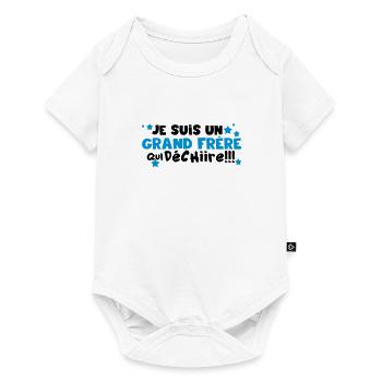 je suis un grand frère qui déchire - Body à manches courtes Premium Bébé - blanc - Devant