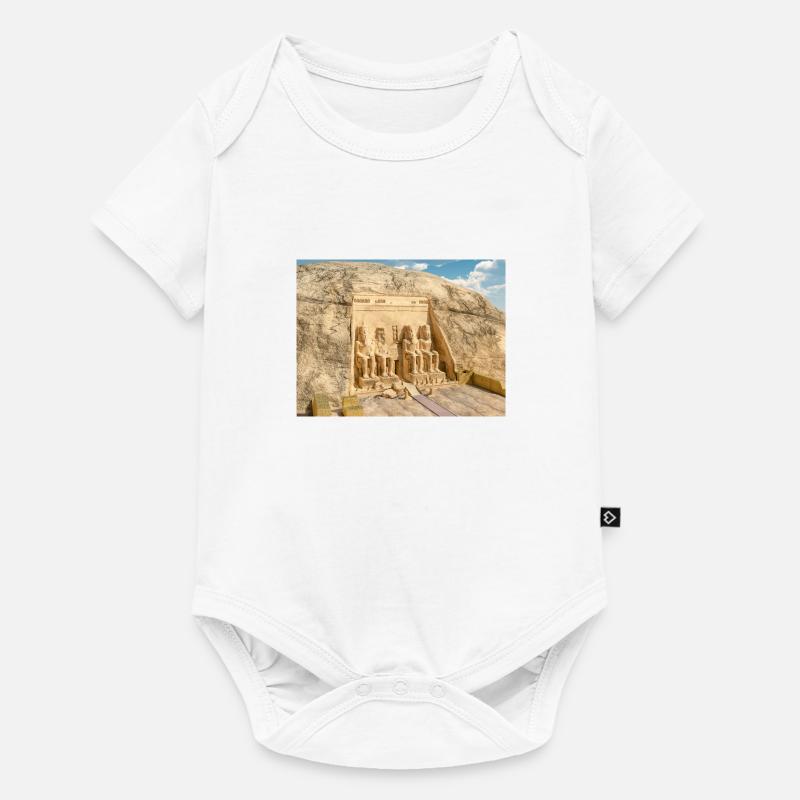 Temple d'Abou Simbel en Egypte - Body à manches courtes Premium Bébé - blanc