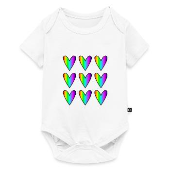 HERZ. HERZ. HEILIGER VALENTINSTAG. LIEBE. LIEBE. WEIHNACHTEN - Baby Premium Kurzarmbody - Weiß - Vorne