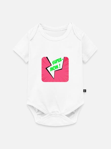 Supermom, Superheldin. Beste Mama. Comicbuch. - Baby Premium Kurzarmbody - Weiß