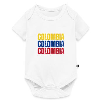 Drapeau de la Colombie, fierté colombienne - Body à manches courtes Premium Bébé - blanc - Devant