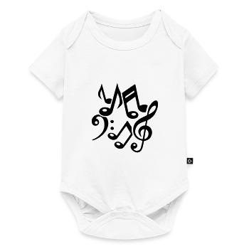 Notes de musique notes musique clef - Body à manches courtes Premium Bébé - blanc - Devant