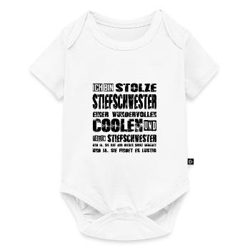 stolze Stiefschwester einer coolen Stiefschwester - Baby Premium Kurzarmbody - Weiß - Vorne