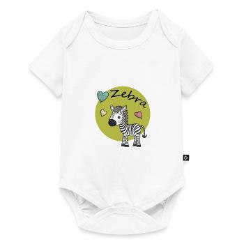 kleines Zebra - Baby Premium Kurzarmbody - Weiß - Vorne