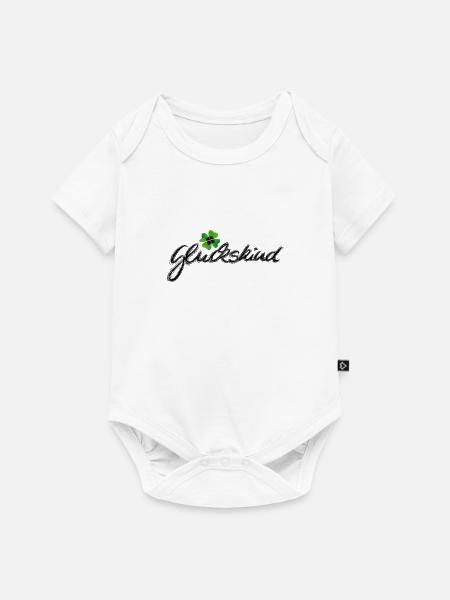 Glückskind mit Kleeblatt - Baby Premium Kurzarmbody - Weiß