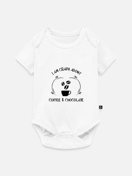 Kaffee Espresso Käffchen & Schokolade - Baby Premium Kurzarmbody - Weiß