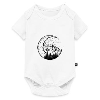 Paysage de montagne dans la lune (noir) - Body à manches courtes Premium Bébé - blanc - Devant