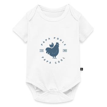 papa poule Cadeau Humour fête des pères - Body à manches courtes Premium Bébé - blanc - Devant