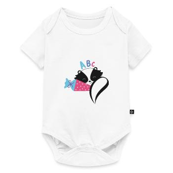 Skunk with school cone school enrollment - Baby Premium short-sleeve bodysuit - white - Front