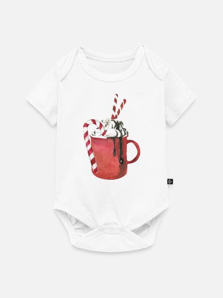 Heiße Schokolade und Marshmallows - Baby Premium Kurzarmbody - Weiß