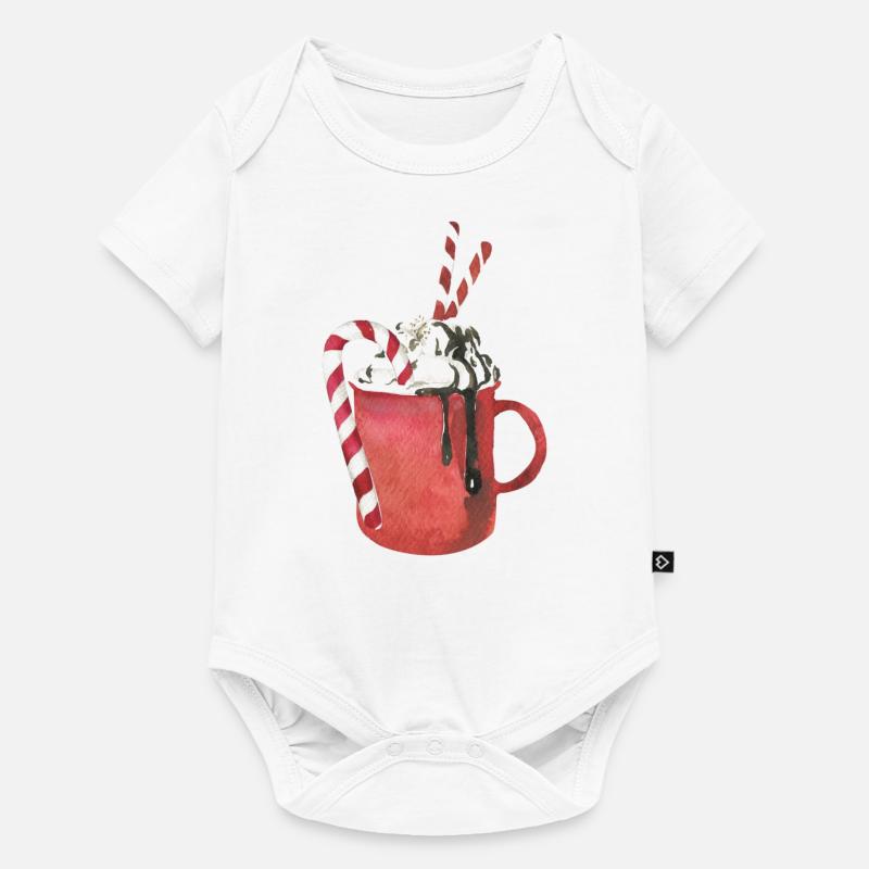 Heiße Schokolade und Marshmallows - Baby Premium Kurzarmbody - Weiß
