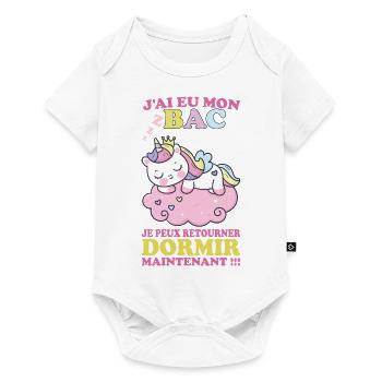 Baccalauréat 2023 Cadeau félicitation BAC Licorne - Body à manches courtes Premium Bébé - blanc - Devant
