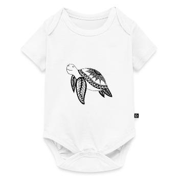 Schildkröte Blume - Baby Premium Kurzarmbody - Weiß - Vorne
