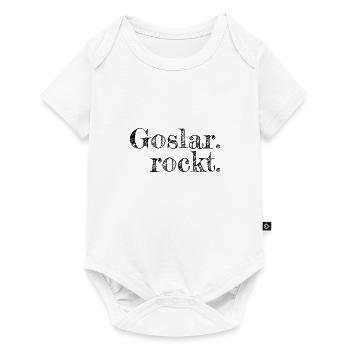 Goslar rockt - Textdesign mit Stadtnamen - Baby Premium Kurzarmbody - Weiß - Vorne