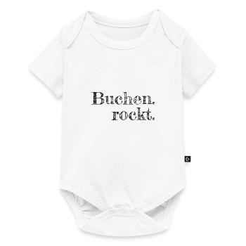 Buchen rockt - Textdesign mit Stadtnamen - Baby Premium Kurzarmbody - Weiß - Vorne