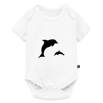 springende Delfine - Baby Premium Kurzarmbody - Weiß - Vorne