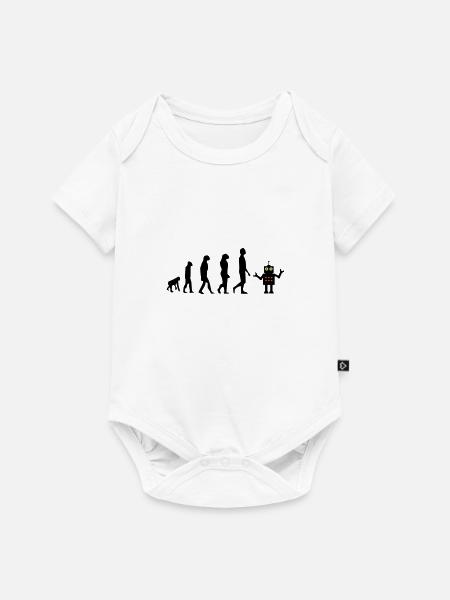 Evolution Roboter Zukunft AI KI - Baby Premium Kurzarmbody - Weiß