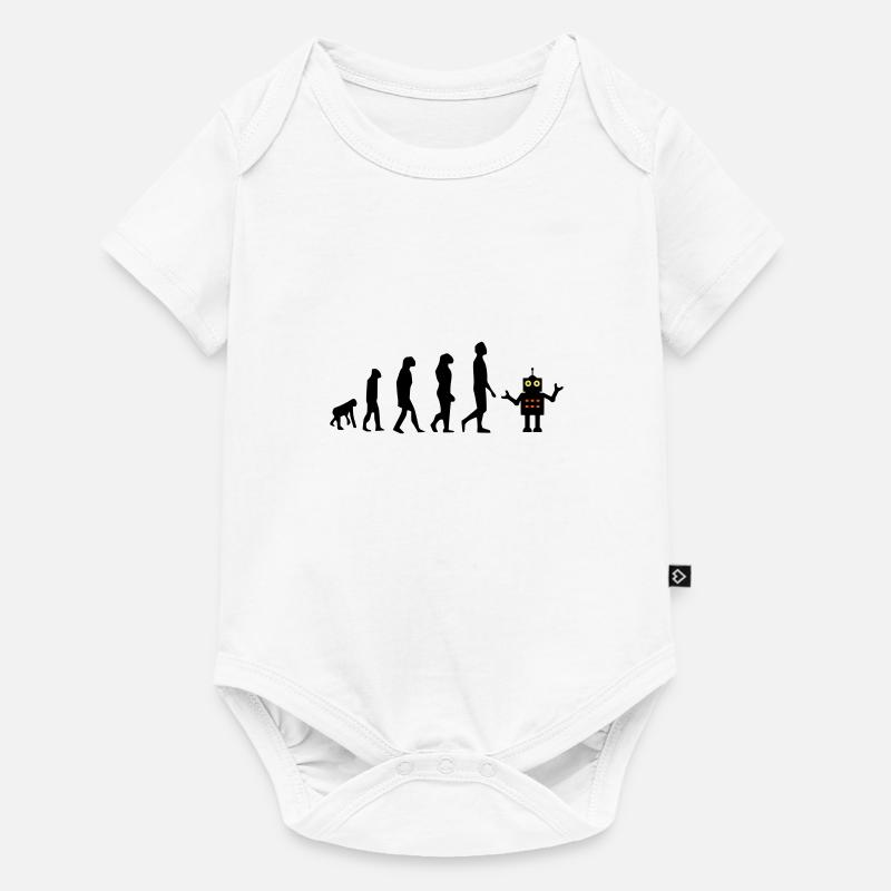 Evolution Roboter Zukunft AI KI - Baby Premium Kurzarmbody - Weiß
