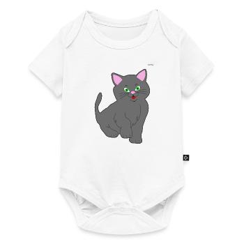 Gray kitten - Baby Premium short-sleeve bodysuit - white - Front
