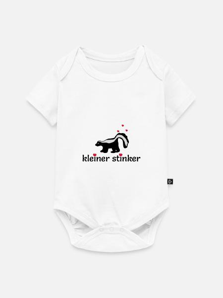 kleines Stinktier mit herzen - Baby Premium Kurzarmbody - Weiß