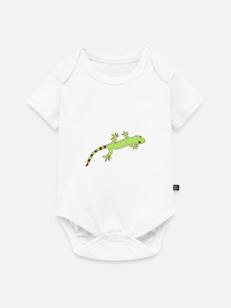 gestreifter Gecko - Baby Premium Kurzarmbody - Weiß