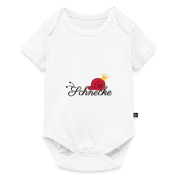 Schnecke Schrift Krone - Baby Premium Kurzarmbody - Weiß - Vorne