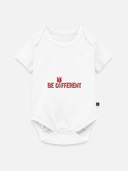 Be Different Tulpen & Positive Affirmationen - Baby Premium Kurzarmbody - Weiß