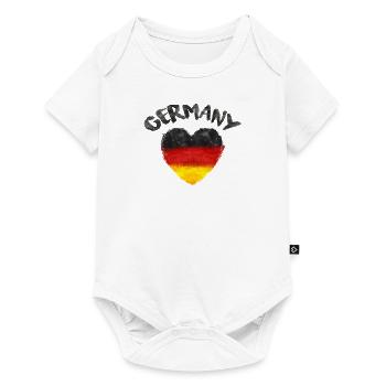 GERMANY HERZ IN WASSERFARBEN - Baby Premium Kurzarmbody - Weiß - Vorne