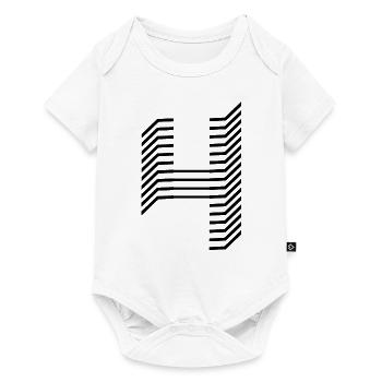 Numéro unique 4 - Body à manches courtes Premium Bébé - blanc - Devant