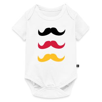 Moustaches pour l'Allemagne - Body à manches courtes Premium Bébé - blanc - Devant