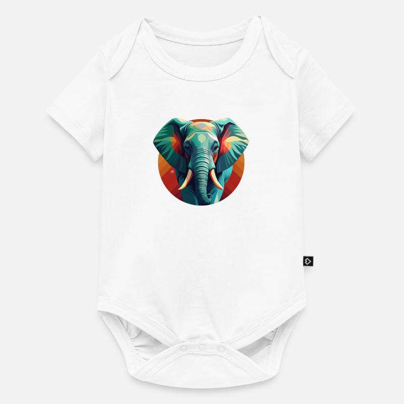Éléphant - Body à manches courtes Premium Bébé - blanc