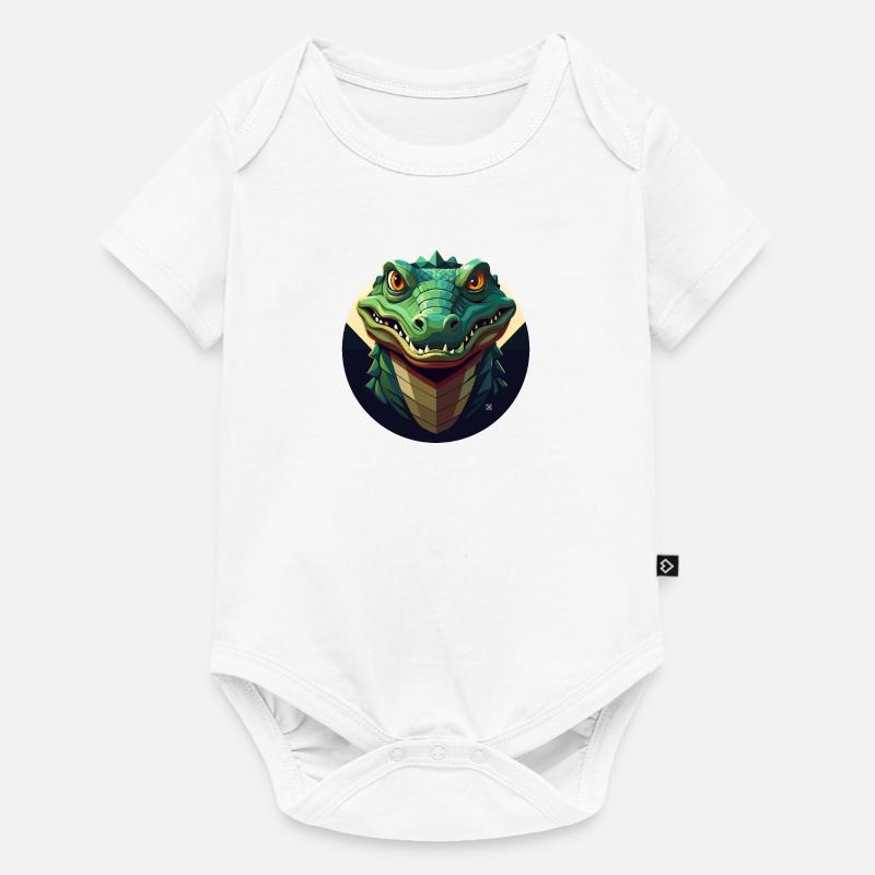 Krokodil - Baby Premium Kurzarmbody - Weiß