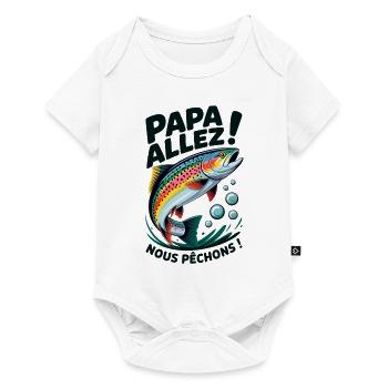 Papa allez! Nous pêchons ! Truite sautante - Body à manches courtes Premium Bébé - blanc - Devant