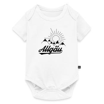 Allgäu Schriftzug mit Bergen und Sonne - Geschenk - Baby Premium Kurzarmbody - Weiß - Vorne