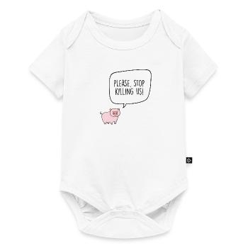 Pigs - please stop eating us - Baby Premium short-sleeve bodysuit - white - Front