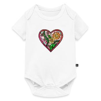 Love Hart Lifde stained glass - Baby Premium short-sleeve bodysuit - white - Front