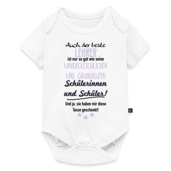 Bester Lehrer Tasse - Baby Premium Kurzarmbody - Weiß - Vorne