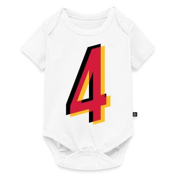 4 Number Germany jersey number black red gold - Baby Premium short-sleeve bodysuit - white - Front